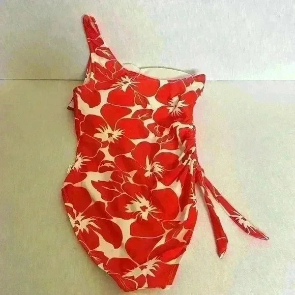 Vince Camuto NWT Tangerine One Shoulder One Piece Swimsuit MSRP $108 Women Sz 10